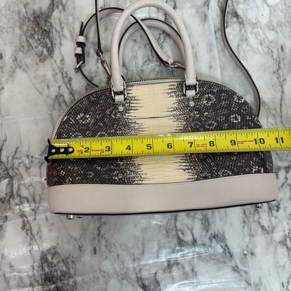 COACH MINI SIERRA EMBOSSED LEATHER SATCHEL grey cream purse handbag - Picture 8 of 10